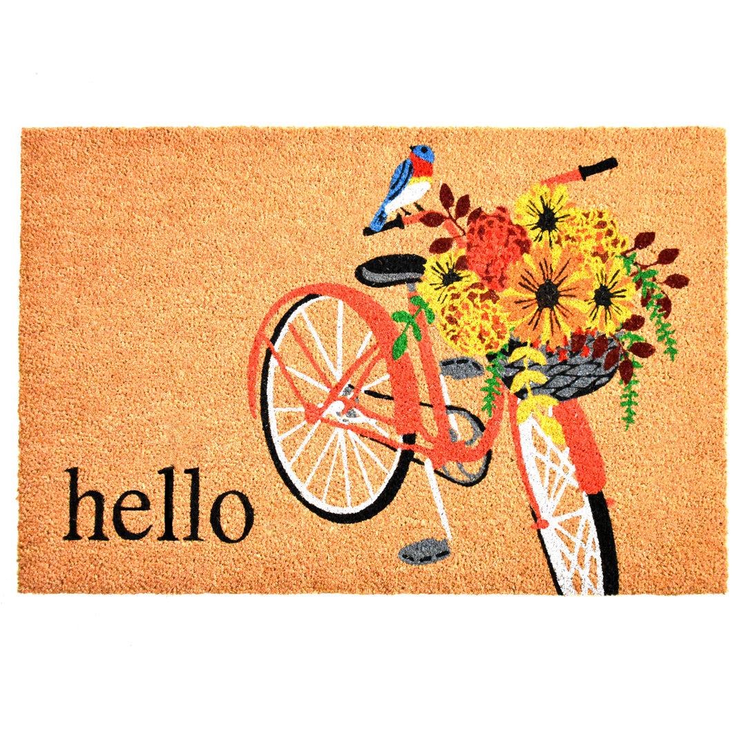 Floral Bicycle Doormat 17"x29"
