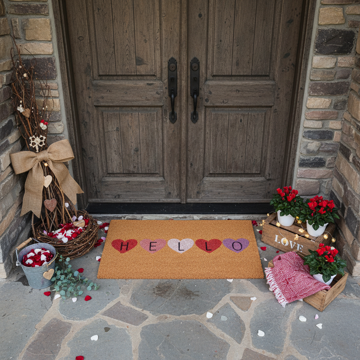 Heart Hello  Doormat