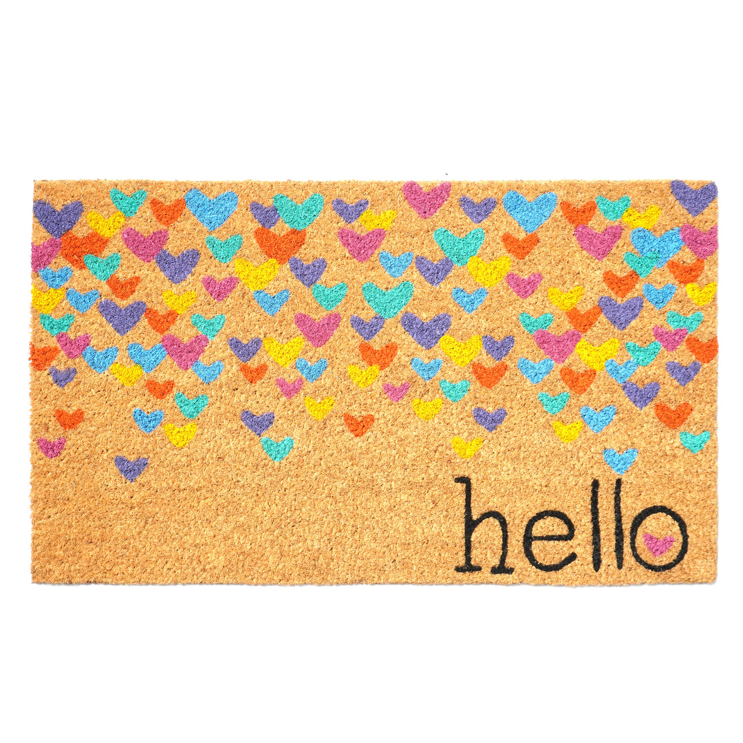 Colorful Hearts Doormat 17"x29"