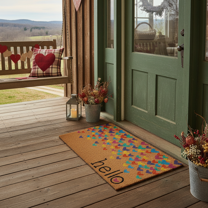 Colorful Hearts Doormat