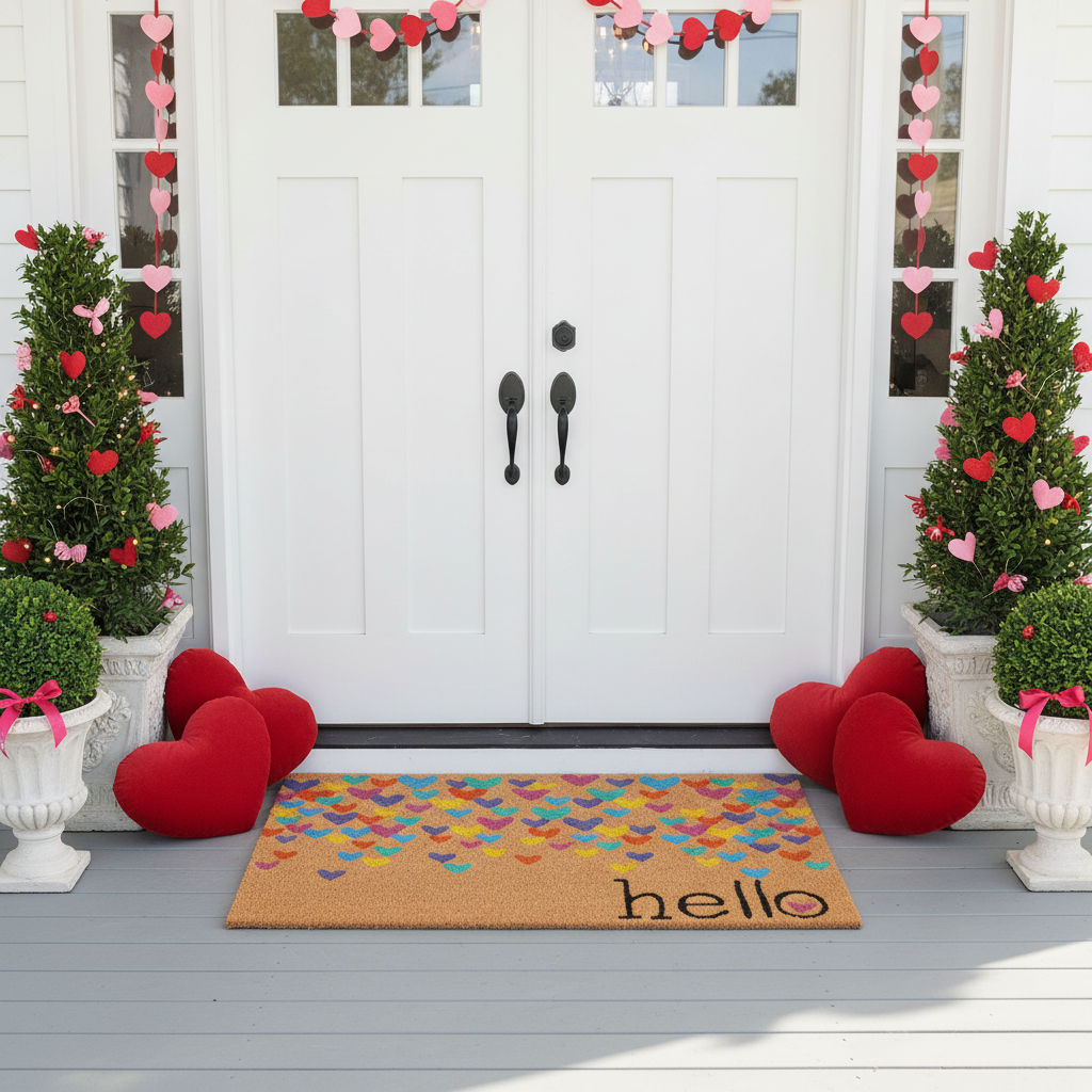 Colorful Hearts Doormat