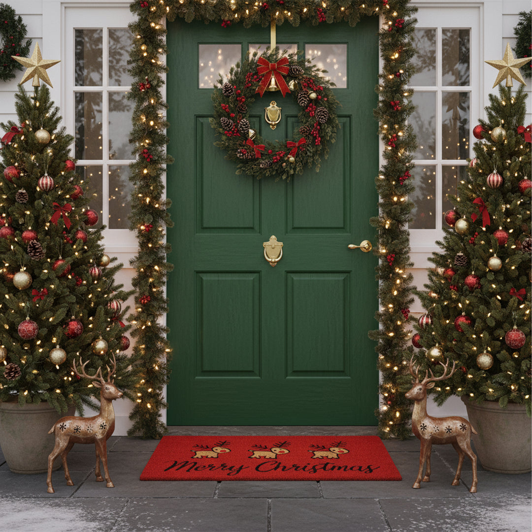 Merry Christmas Deer Doormat