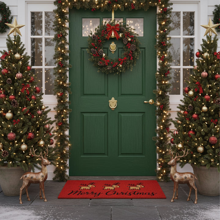 Merry Christmas Deer Doormat