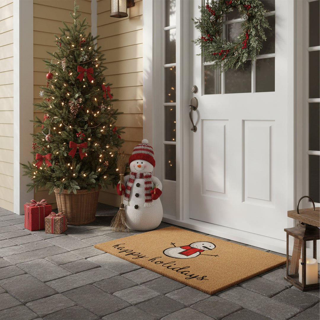 Happy Snowman Doormat