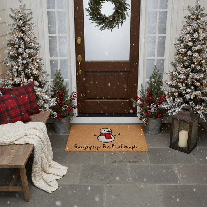 Happy Snowman Doormat
