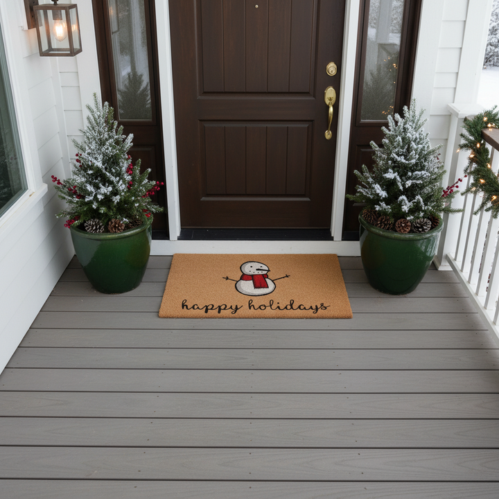 Happy Snowman Doormat