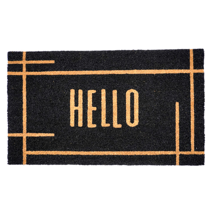 Modern Black Hello Doormat Black / 24"x36"