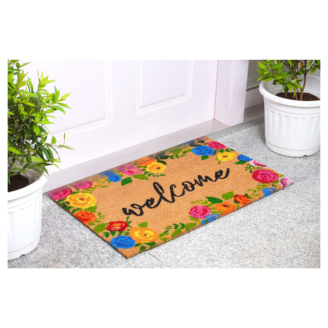 Colorful Roses Welcome Doormat 17"x29"