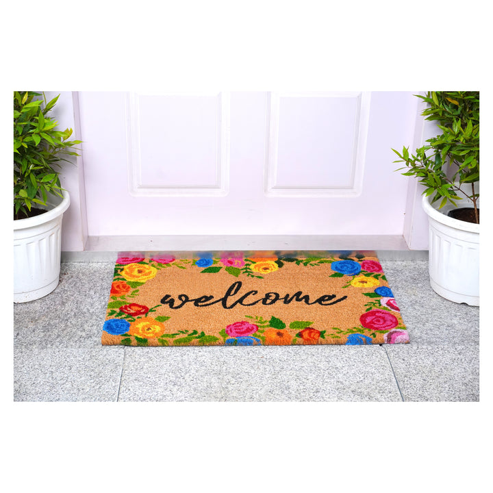 Colorful Roses Welcome Doormat 17"x29"