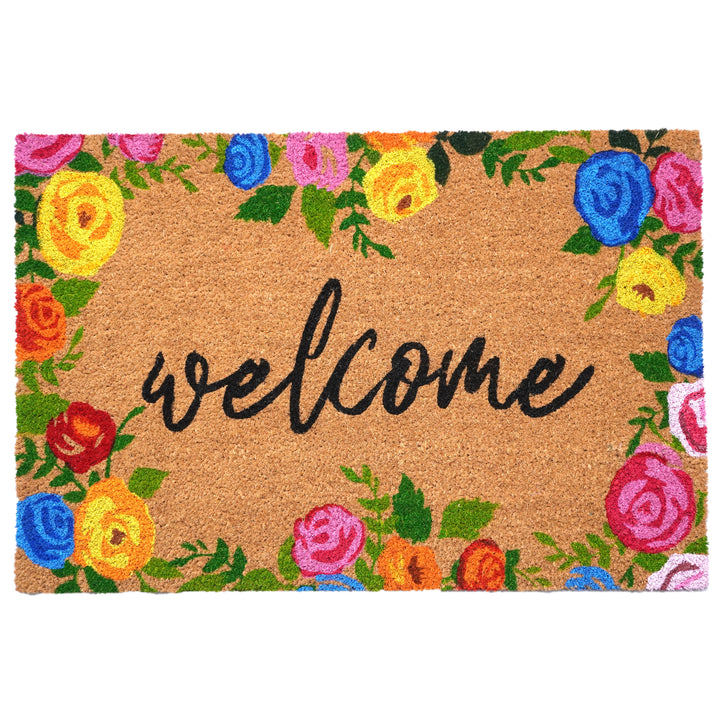 Colorful Roses Welcome Doormat 24"x36"