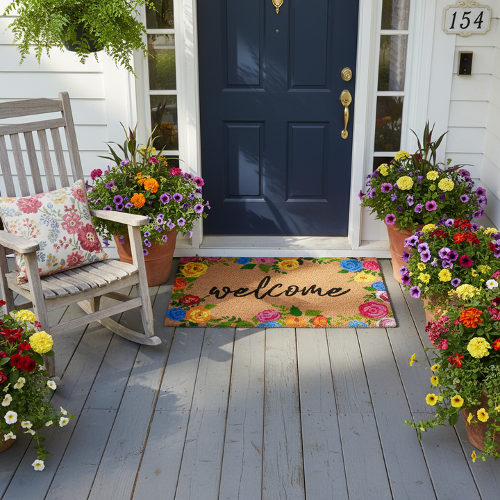 Colorful Roses Welcome Doormat