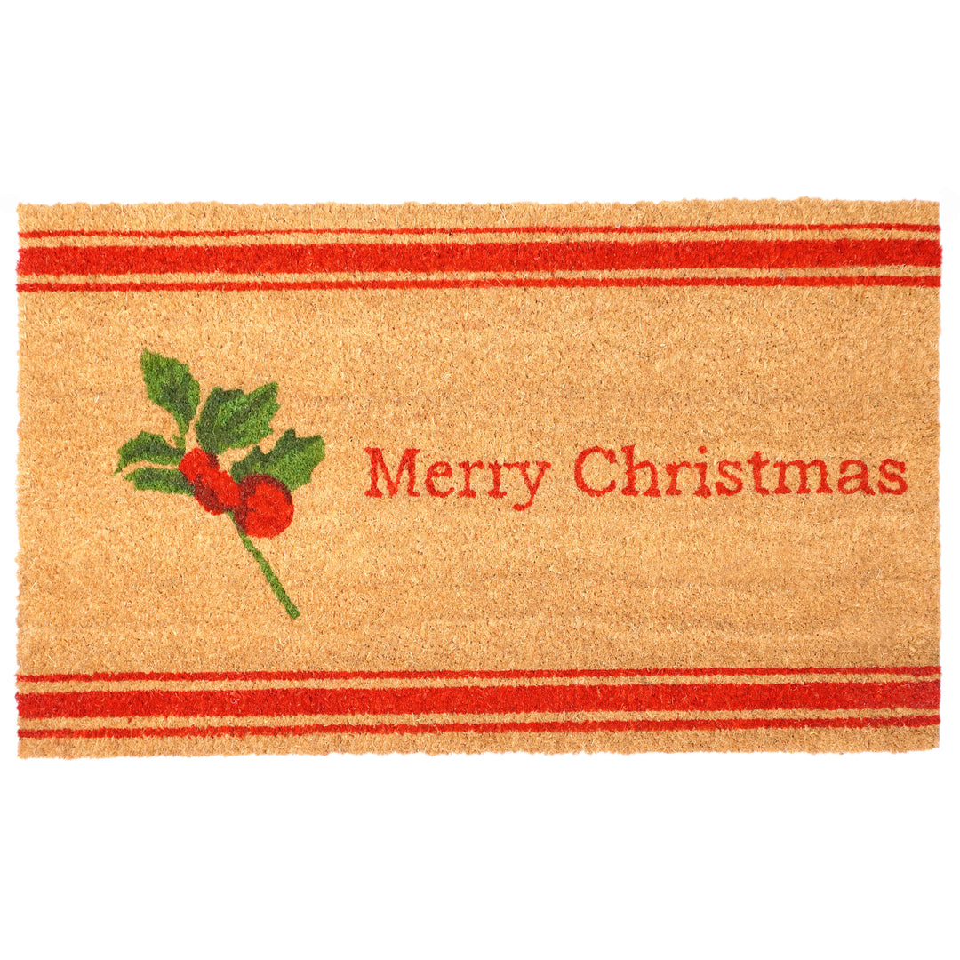 Merry Christmas Holly Berry Doormat 17"x29"