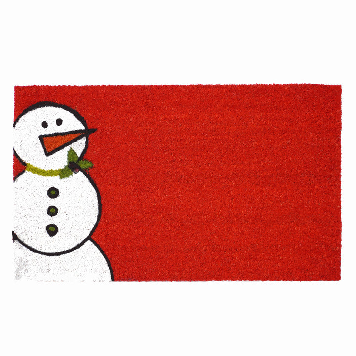 Red Winter Snowman Doormat Red / 17"x29"