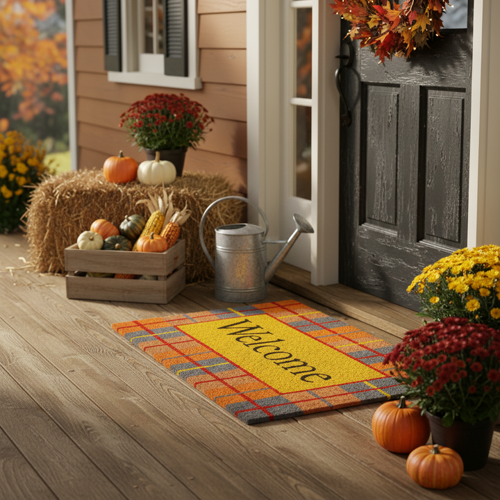 Fall Plaid Doormat