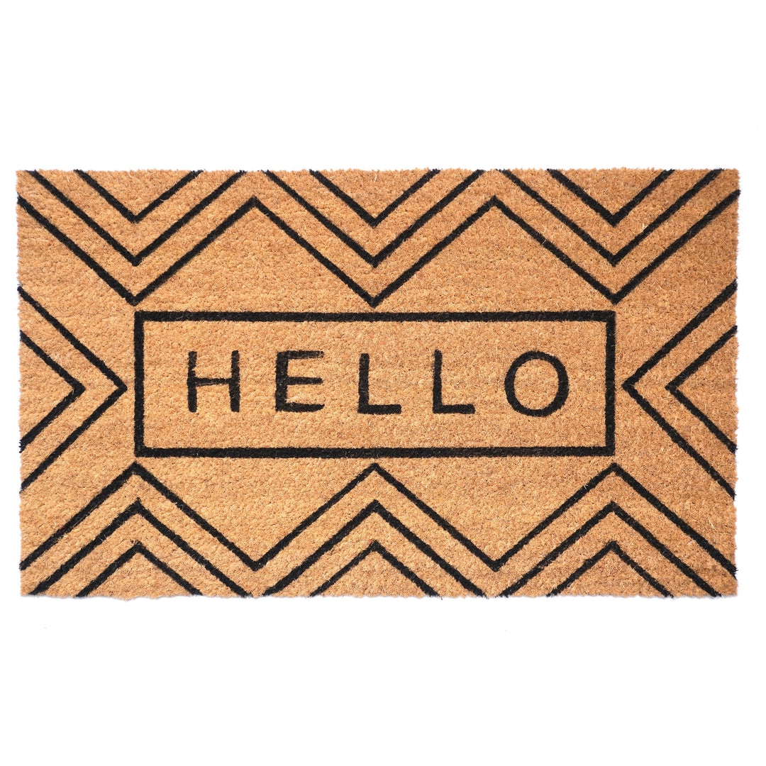 Chevron Hello Doormat 36"x72"