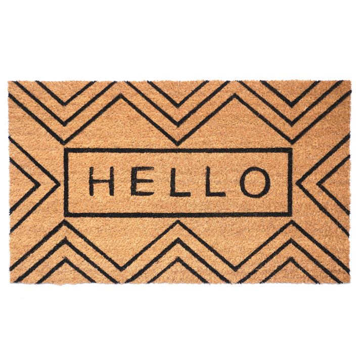 Chevron Hello Doormat 36"x72"