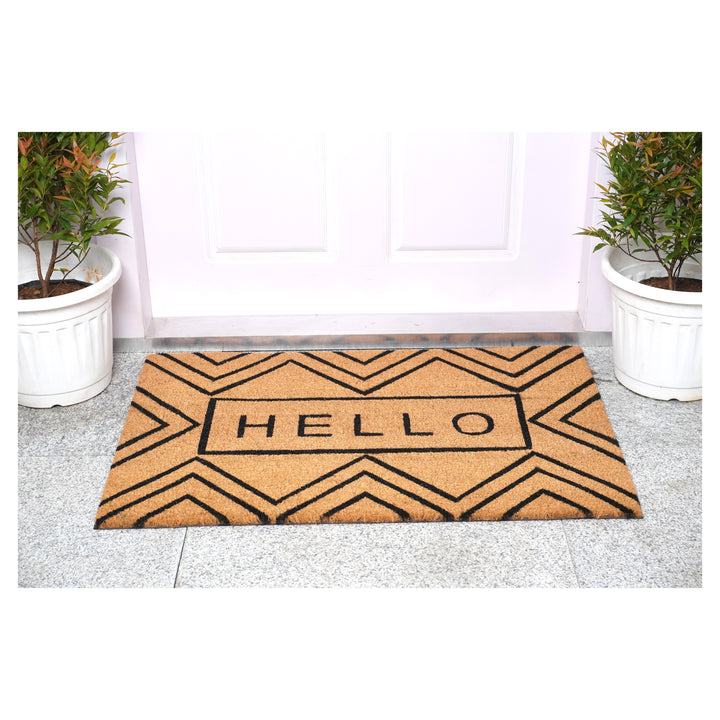 Chevron Hello Doormat 36"x72"