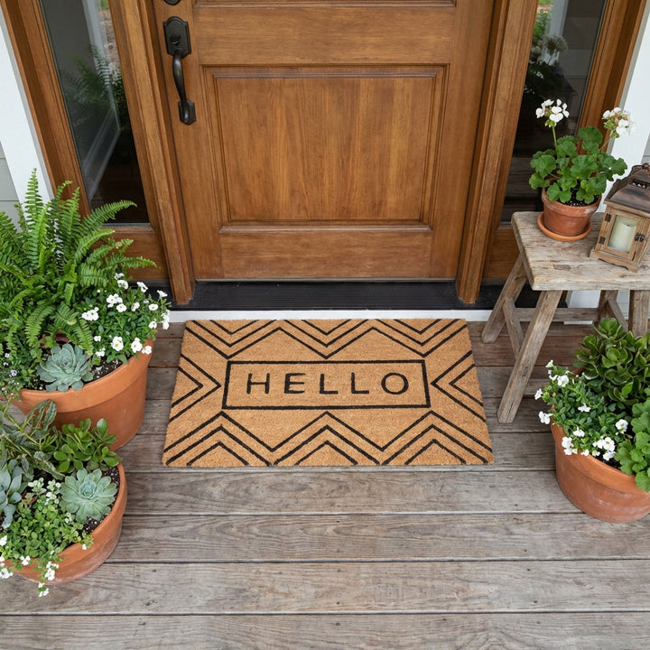 Chevron Hello Doormat
