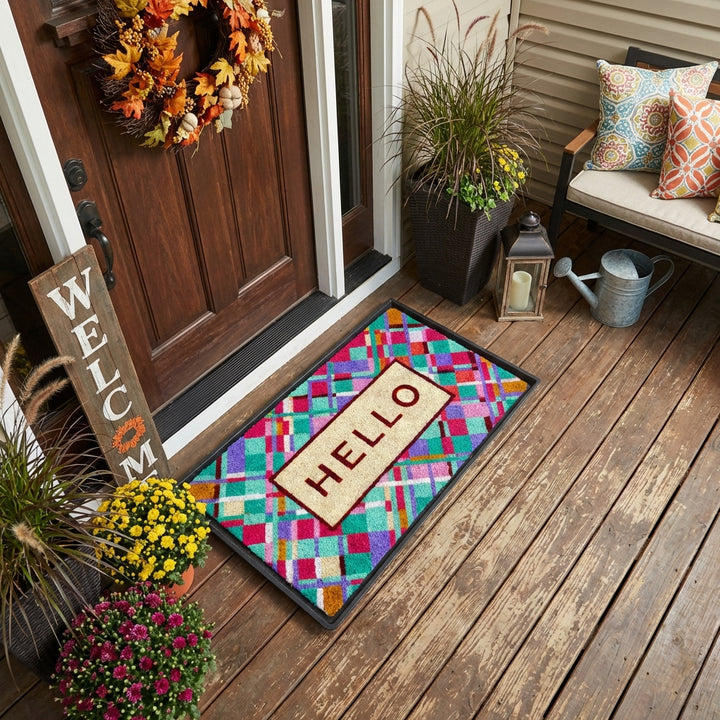 Jazzy Abstract Hello Doormat