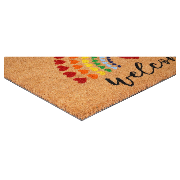 Rainbow Heart Doormat 17"x29"