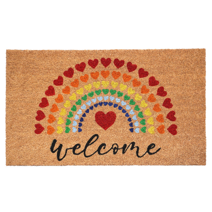 Rainbow Heart Doormat 17"x29"