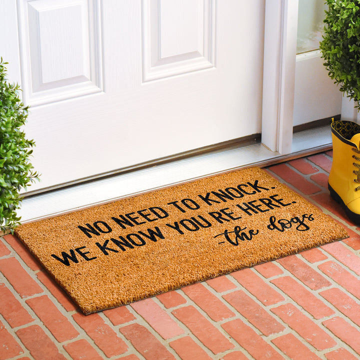 No need to knock we know you're here Doormat 24"x48"