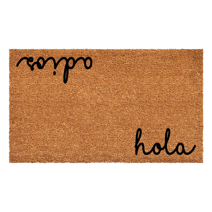 Cursive Hola Adios Doormat 24"x36"