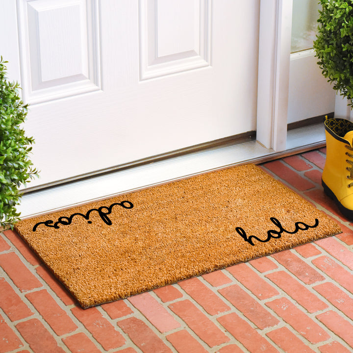 Cursive Hola Adios Doormat 30"x48"