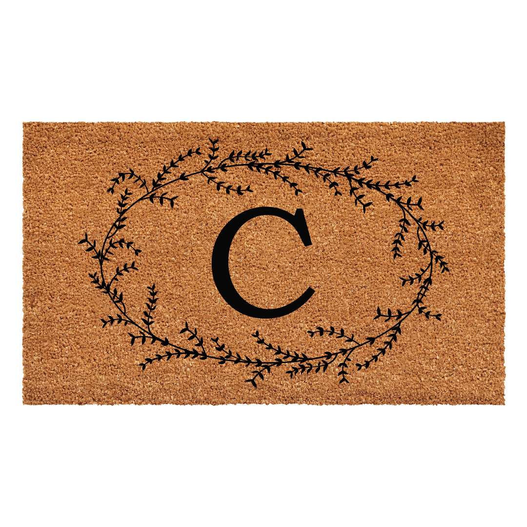 Rustic Leaf Vine Monogrammed Doormat  17"x29" 17"x29" / C