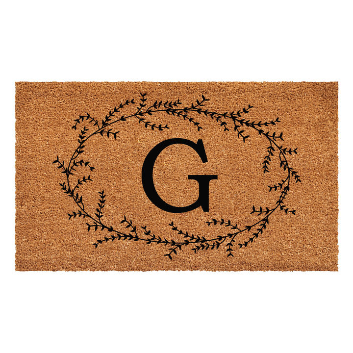 Rustic Leaf Vine Monogrammed Doormat  17"x29" 17"x29" / G