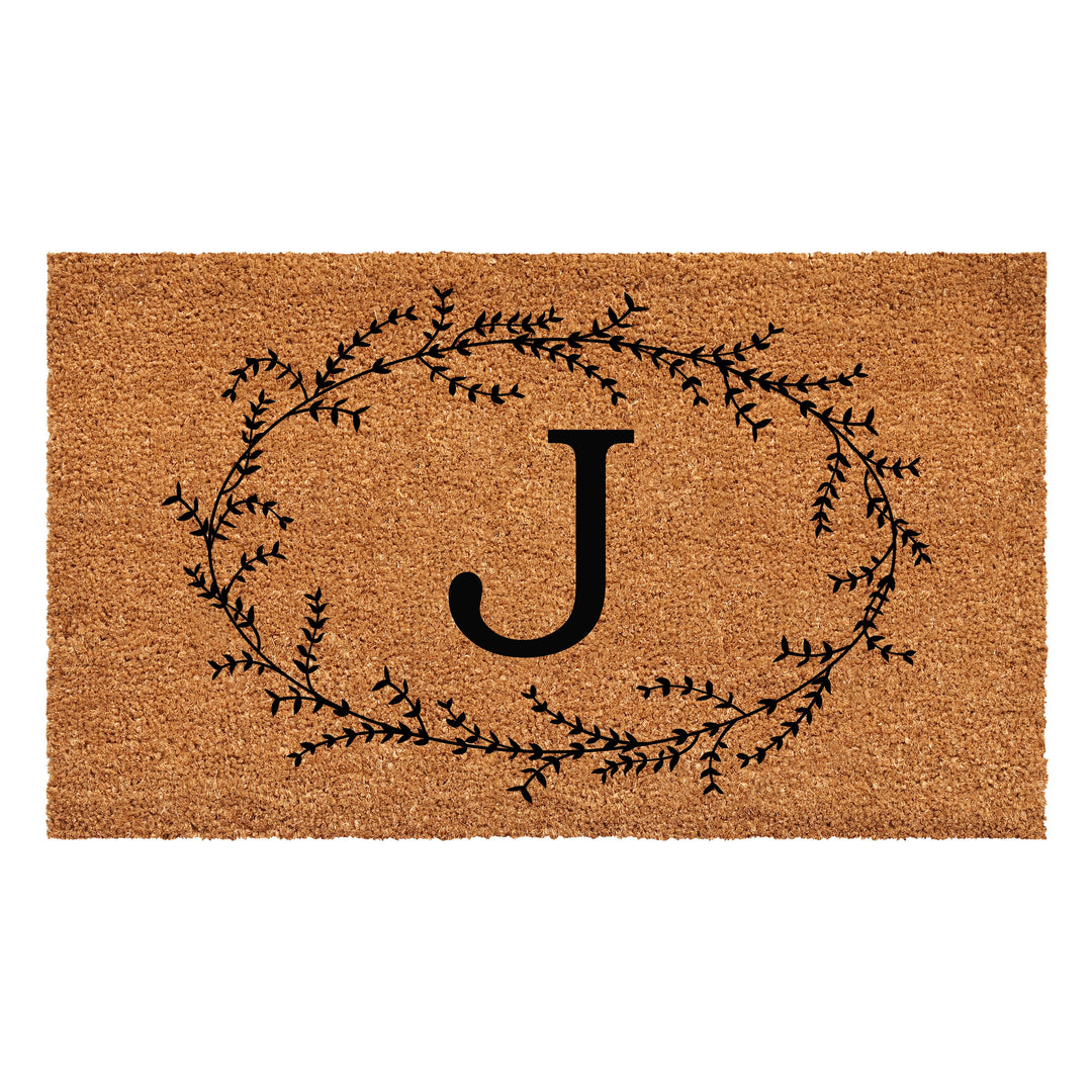 Rustic Leaf Vine Monogrammed Doormat  17"x29" 17"x29" / J