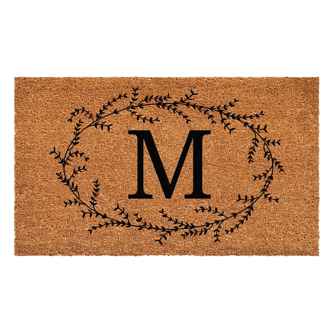 Rustic Leaf Vine Monogrammed Doormat  17"x29" 17"x29" / M