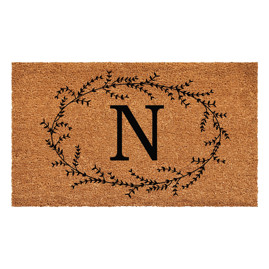 Rustic Leaf Vine Monogrammed Doormat  17"x29" 17"x29" / N