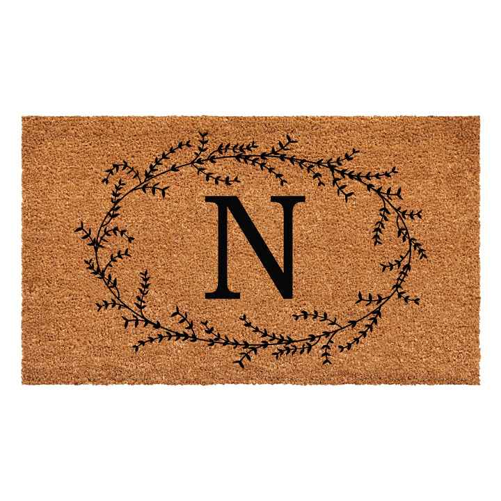 Rustic Leaf Vine Monogrammed Doormat  17"x29" 17"x29" / N