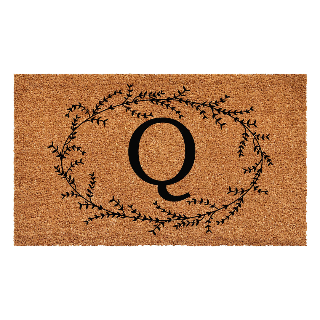 Rustic Leaf Vine Monogrammed Doormat  17"x29" 17"x29" / Q