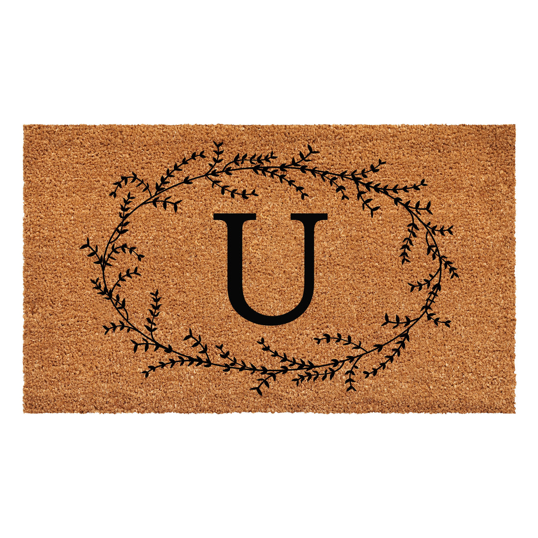 Rustic Leaf Vine Monogrammed Doormat  17"x29" 17"x29" / U
