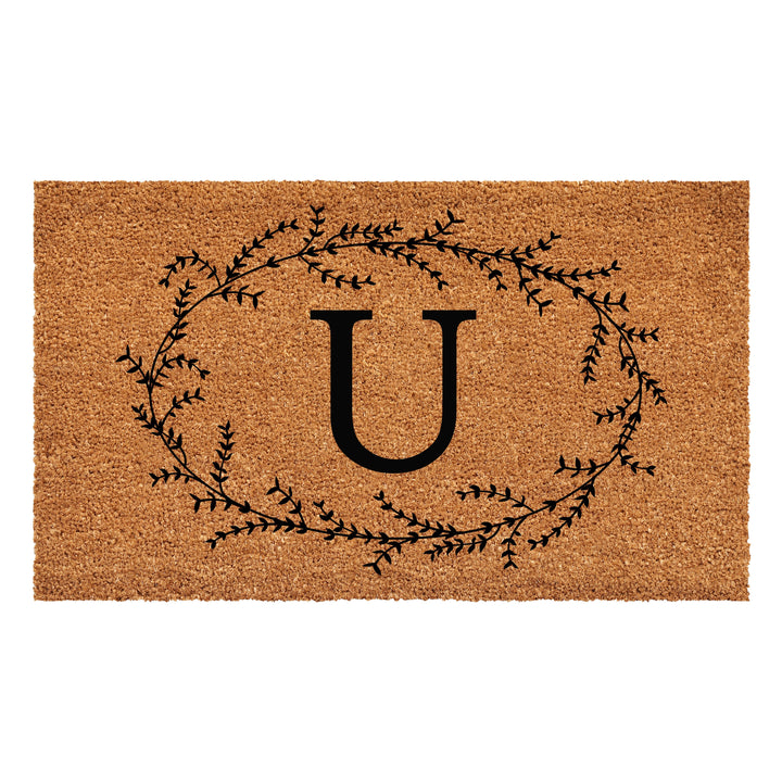 Rustic Leaf Vine Monogrammed Doormat  17"x29" 17"x29" / U
