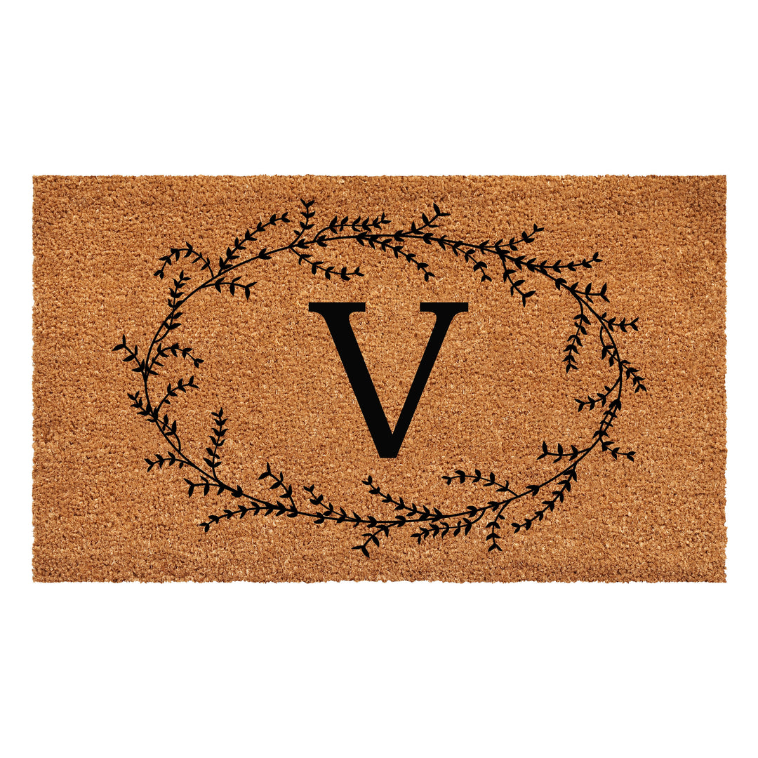 Rustic Leaf Vine Monogrammed Doormat  17"x29" 17"x29" / V