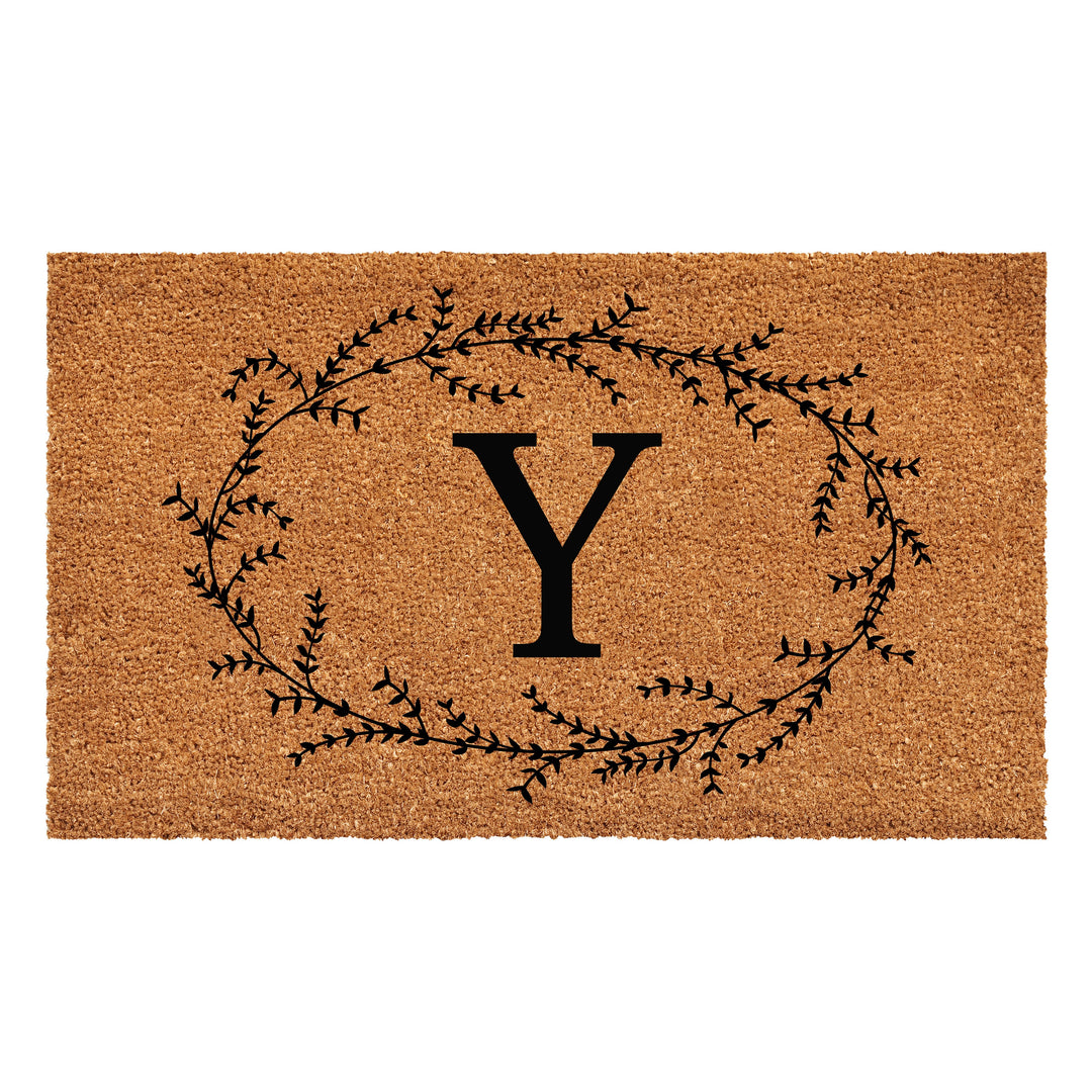 Rustic Leaf Vine Monogrammed Doormat  17"x29" 17"x29" / Y
