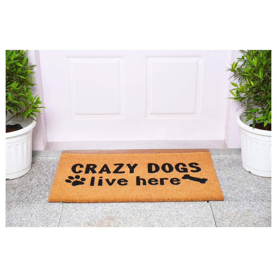 Crazy Dogs Live Here Doormat 17"x29"