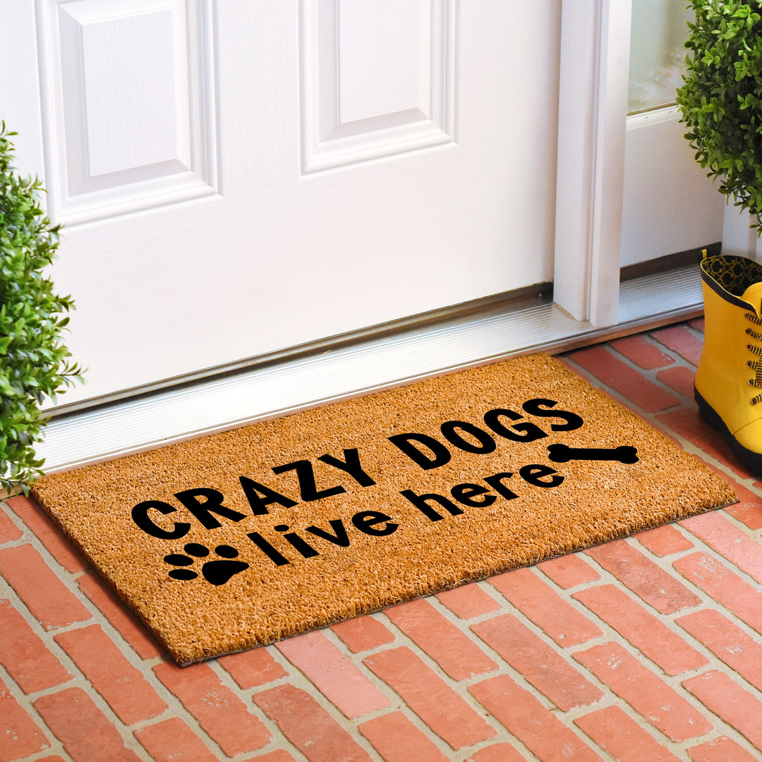Crazy Dogs Live Here Doormat 24"x36"