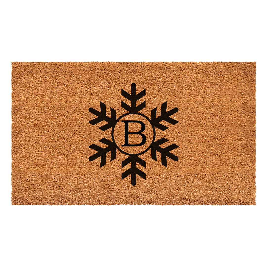 Snowflake Monogram Doormat  (Letter B) 36"x72" / B
