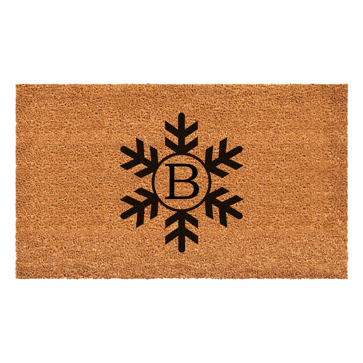 Snowflake Monogram Doormat  (Letter B) 36"x72" / B