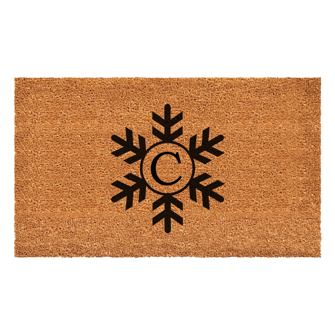 Snowflake Monogram Doormat  (Letter C) 36"x72" / C