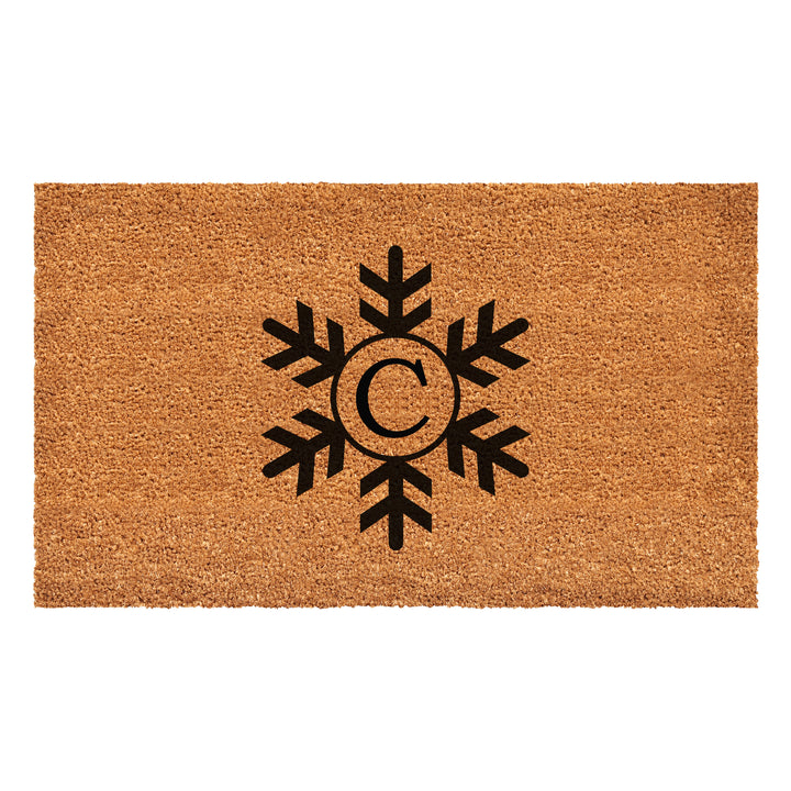 Snowflake Monogram Doormat  (Letter C) 36"x72" / C