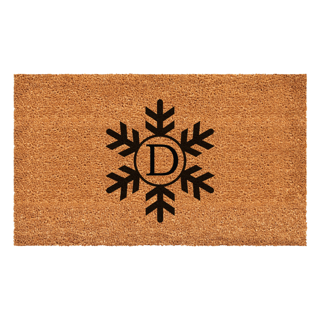 Snowflake Monogram Doormat  (Letter D) 36"x72" / D