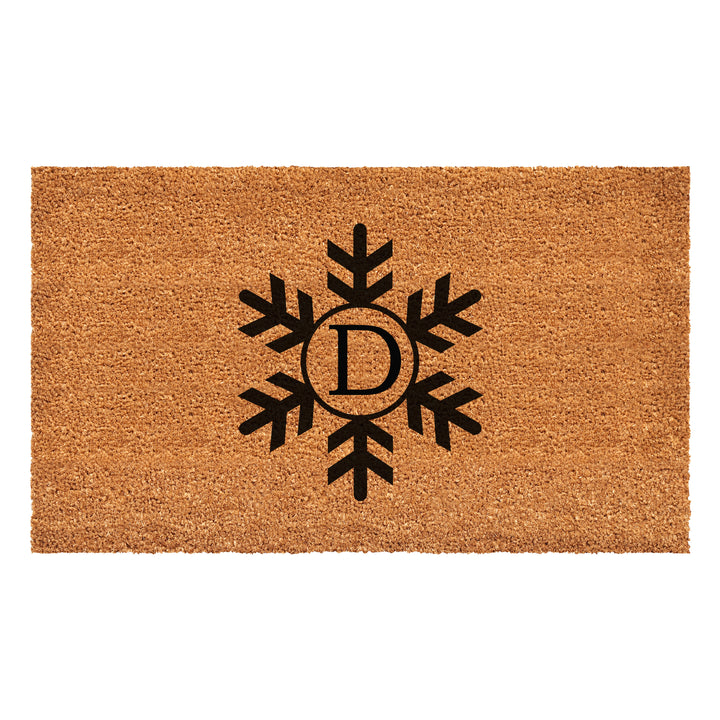 Snowflake Monogram Doormat  (Letter D) 36"x72" / D