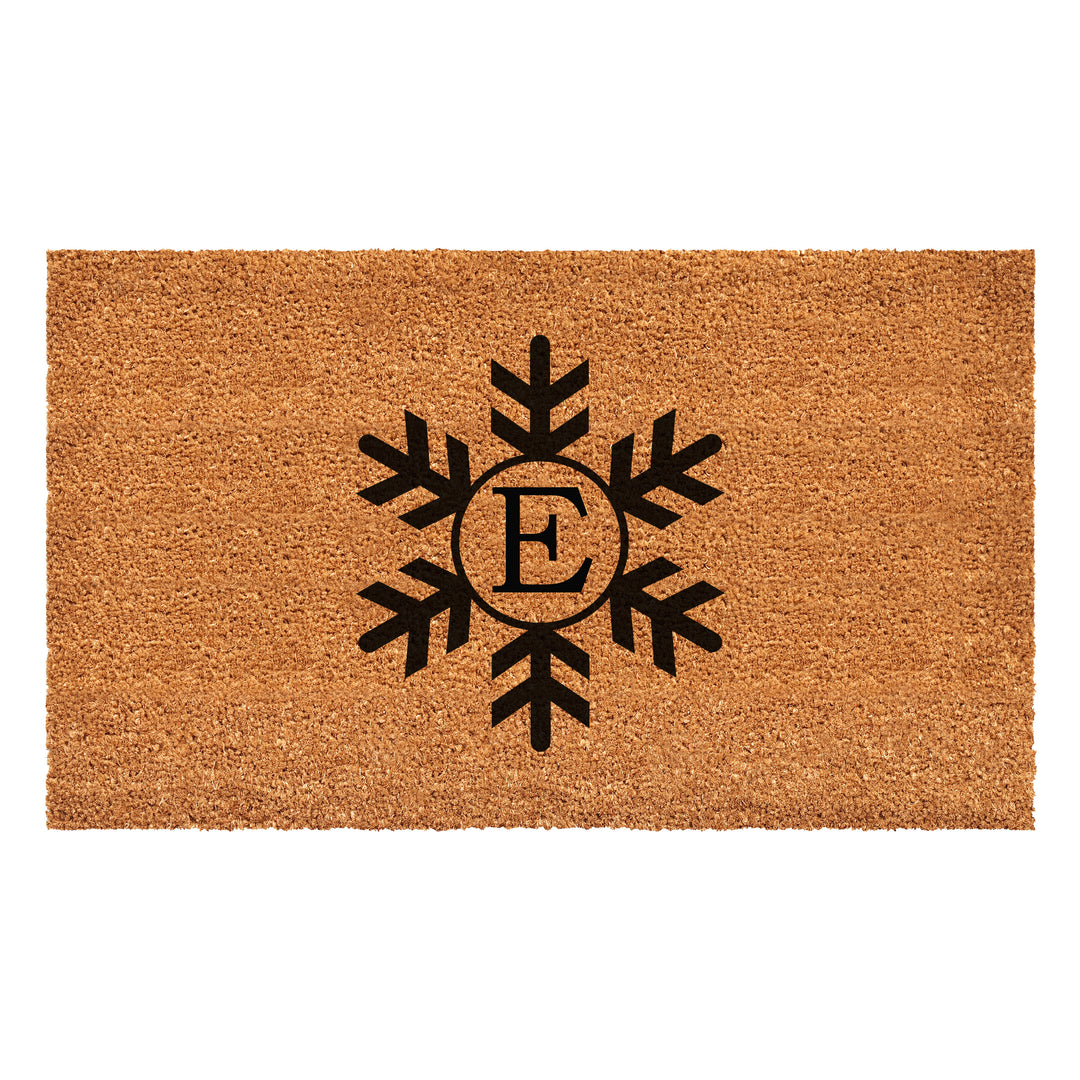 Snowflake Monogram Doormat  (Letter E) 36"x72" / E
