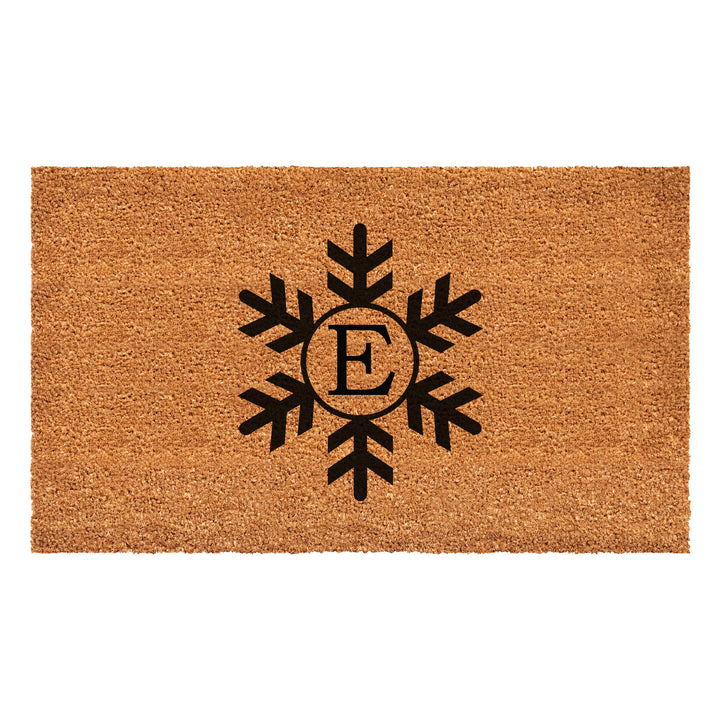 Snowflake Monogram Doormat  (Letter E) 36"x72" / E