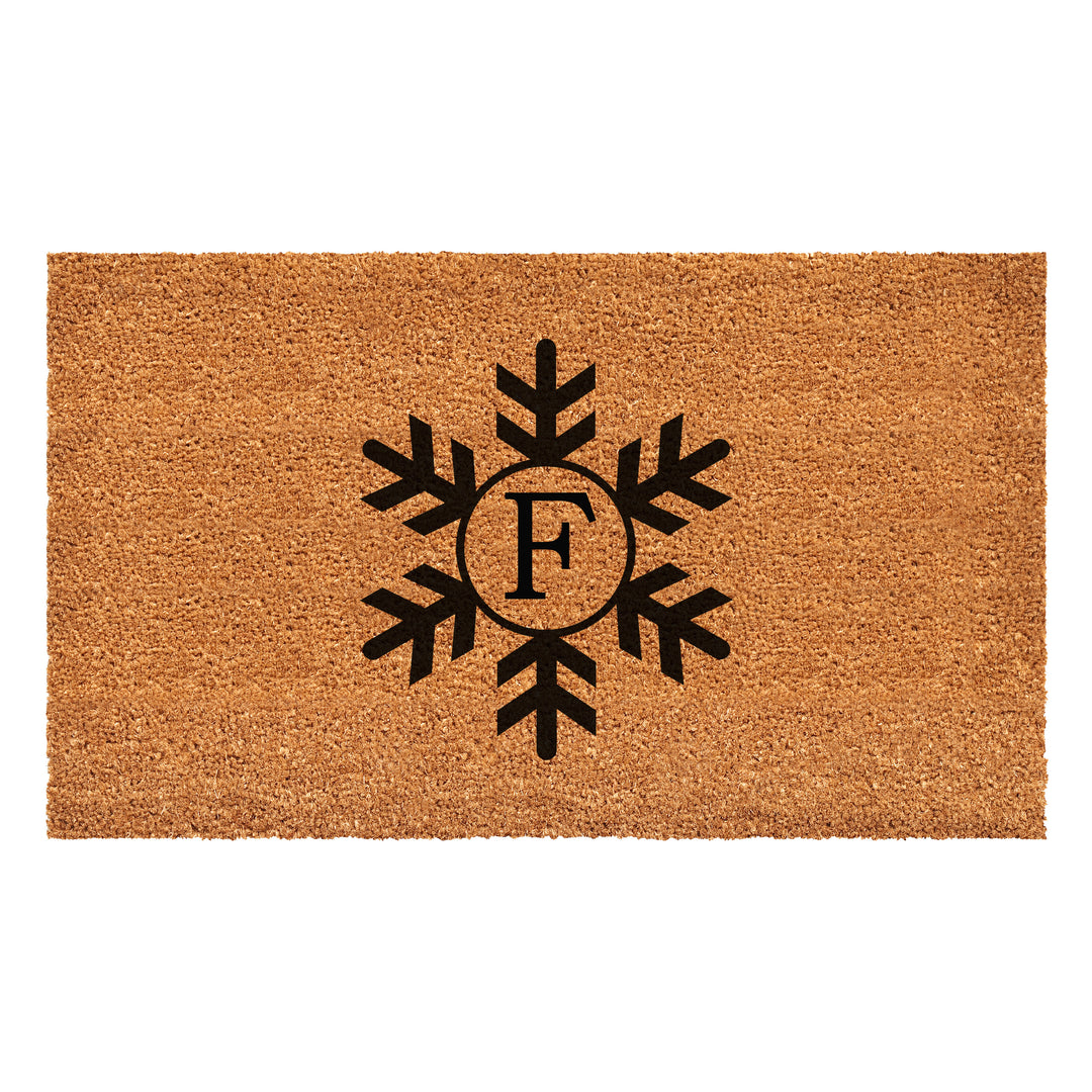 Snowflake Monogram Doormat  (Letter F) 36"x72" / F